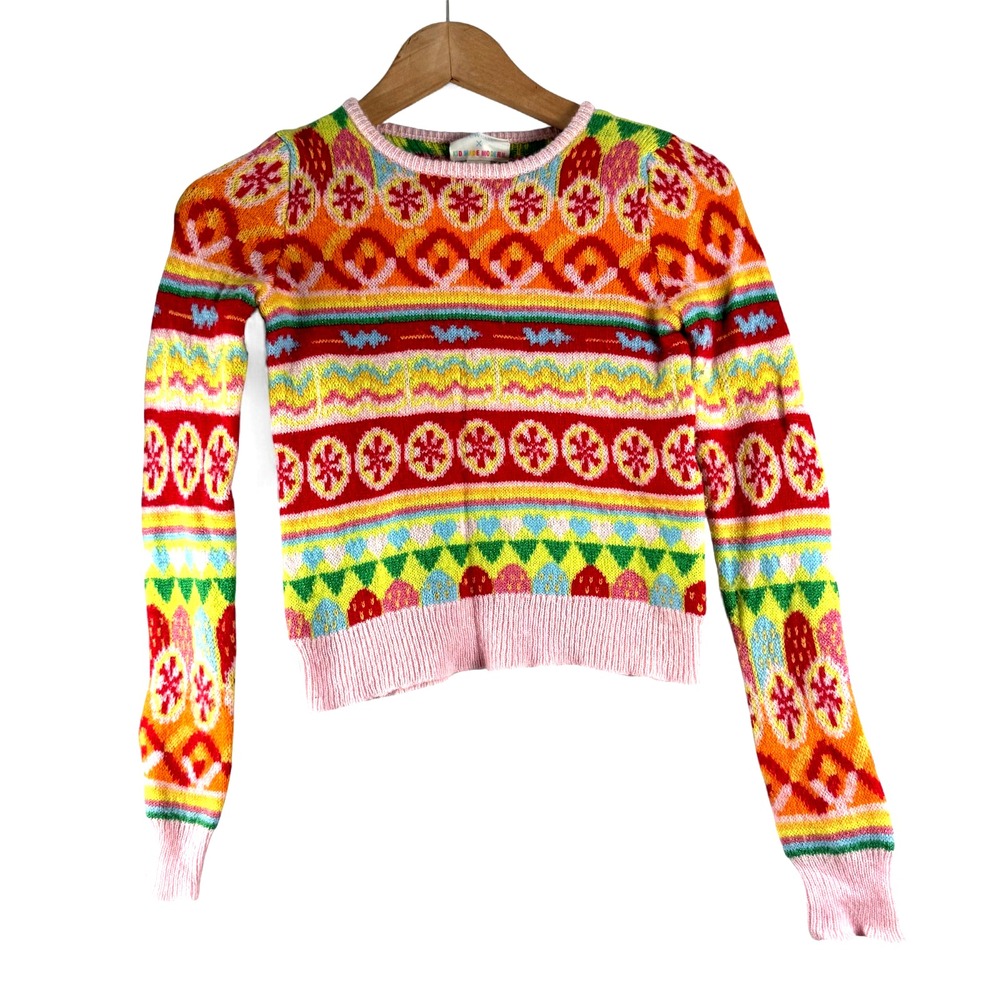 Crewcuts Multicolor Fair Isle Knit Sweater - Pink, Red, Yellow, Green, Blue